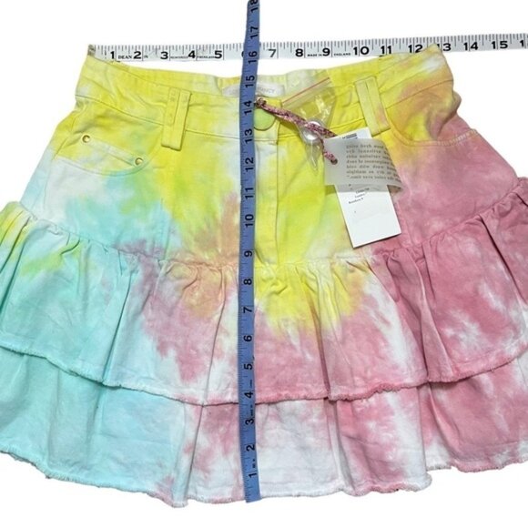 NWT LoveShackFancy Landen Tie-Dyed Mini Skirt Women Size 4 - Picture 6 of 14